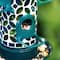 Glitzhome® 20" Tall Blue & Green Mosaic Glass Hanging Bird Feeder
